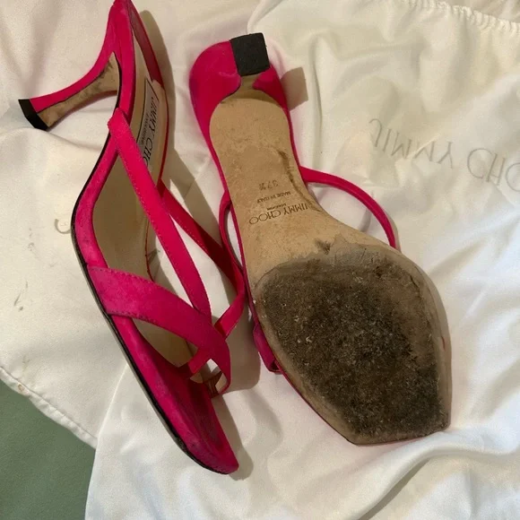 Jimmy Choo Maelie pink suede Barbie kitten heel - Picture 4 of 5